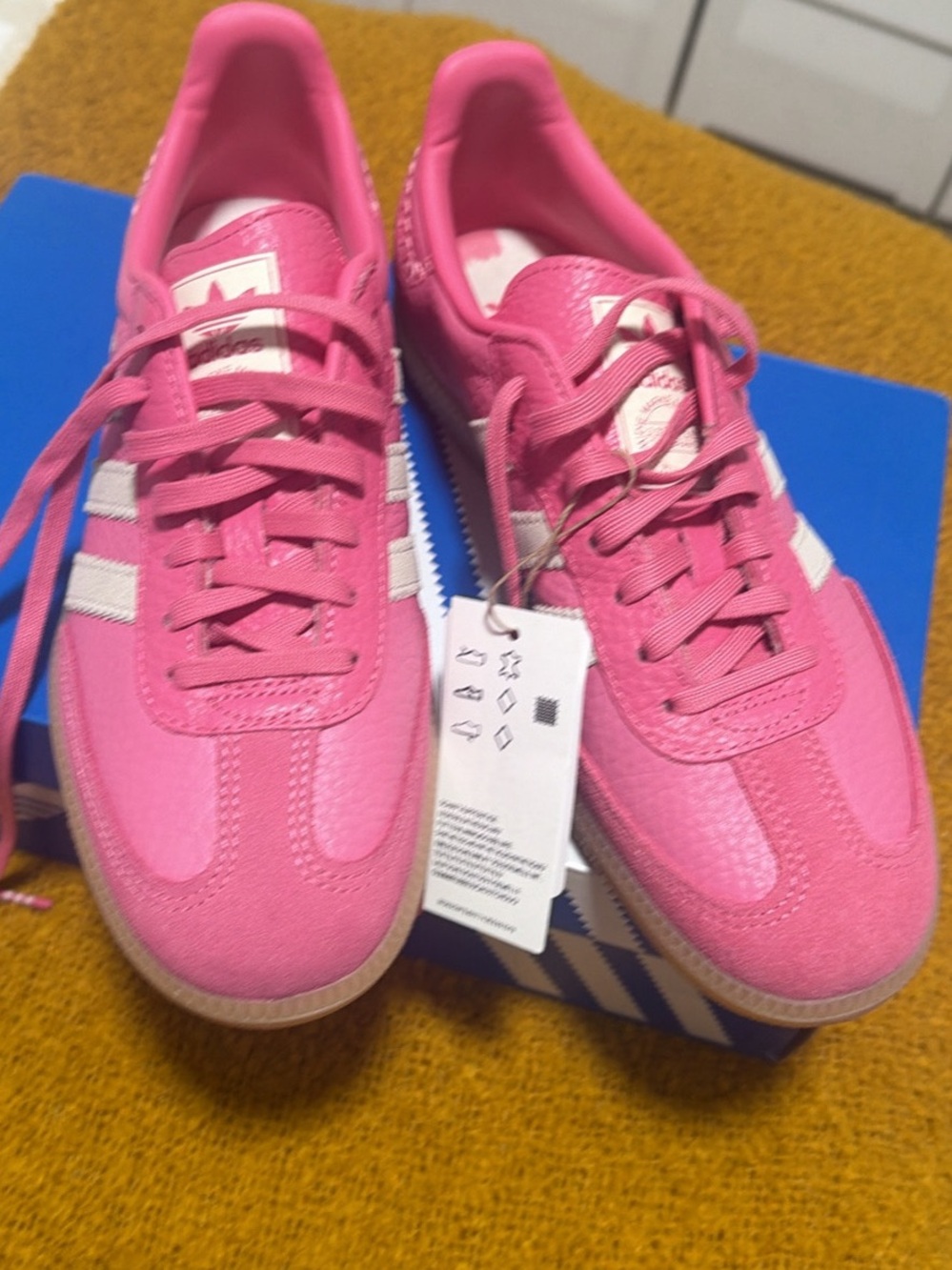 adidas Pink Low-Top Retro Athletic Sneakers with White Stripes